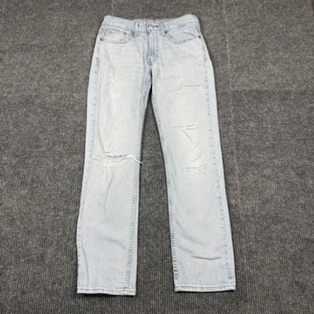 Levis 514 Straight Fit Jeans Mens 31x32 Light Wash Blue Denim 00514-1618